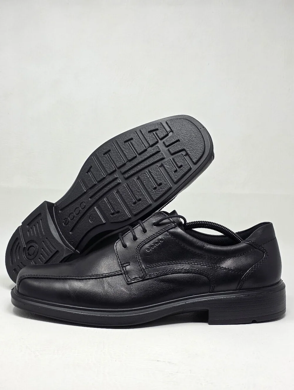 Ecco Helsinki Classic Black Oxford Derby Lace Shoes Men's Size US 12 / EU 46